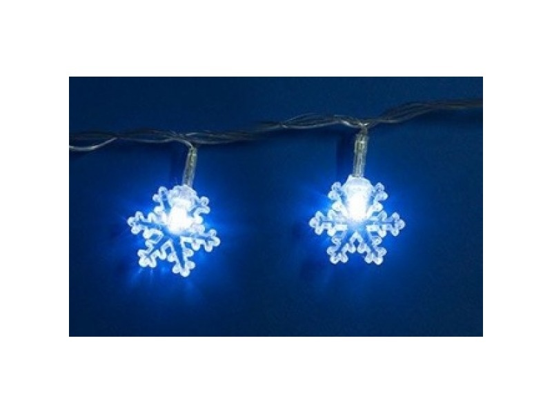 ULD-S0280-020/DTA WHITE IP20 SNOWFLAKES Гирлянда светодиодная «Снежинки» с контроллером, 20 светодио