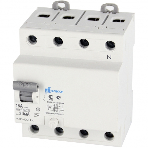 УЗО-100Про, 4P, 63A, Idn-300mA, тип AC